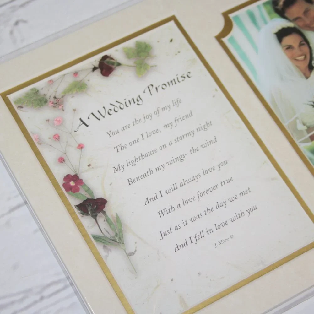 💍 Wedding Promise Poem · 5x7 Matted Frame Nwot · Romantic Keepsake · Elegant